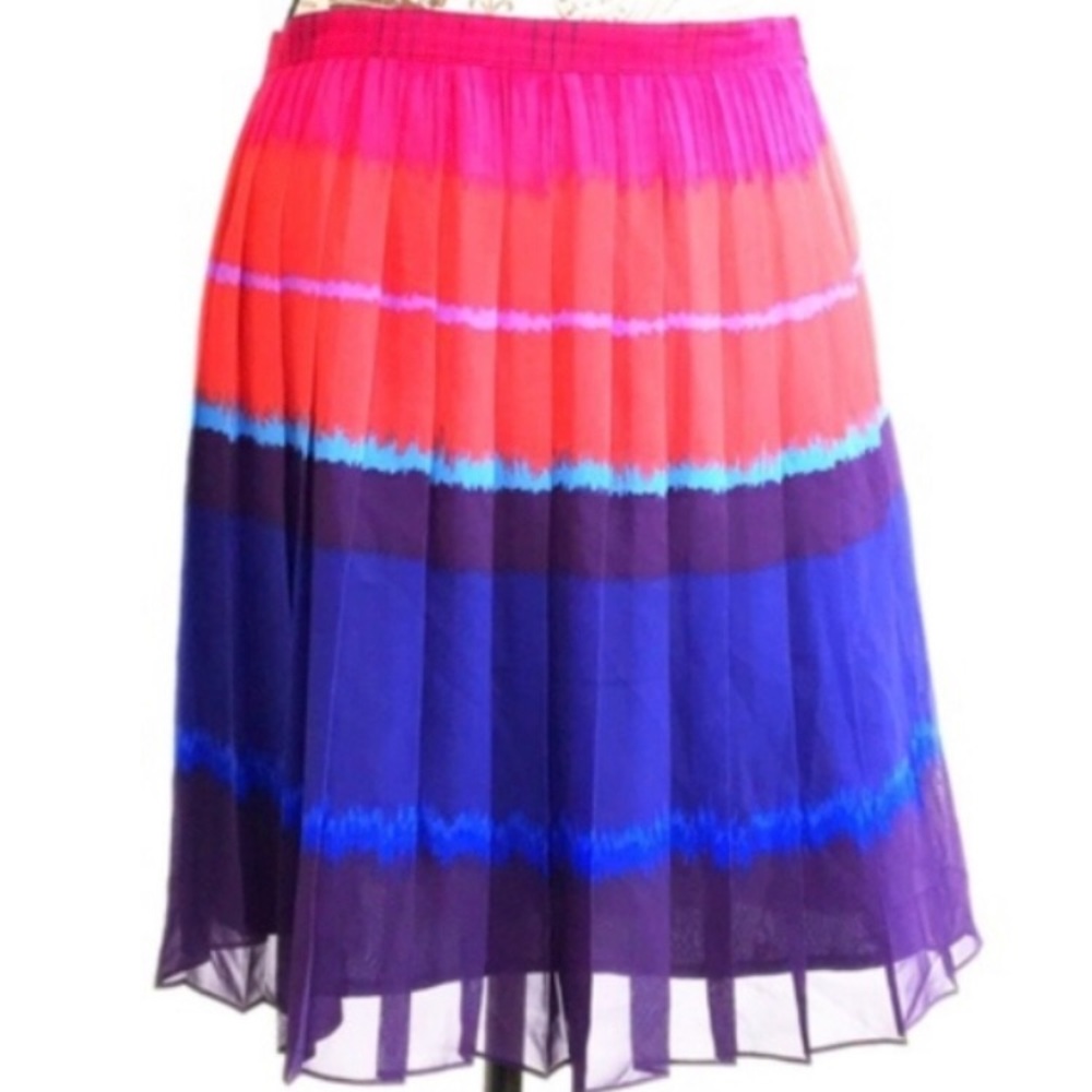 ELLE Multicolor Pleated Chiffon Sunset Skirt